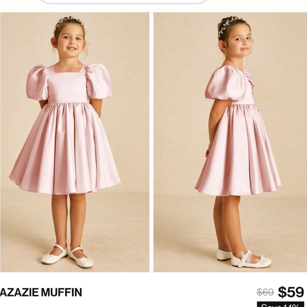 Azazie Muffin Light Pink Kids Formal Dress